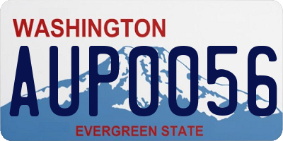 WA license plate AUP0056