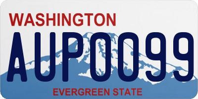 WA license plate AUP0099