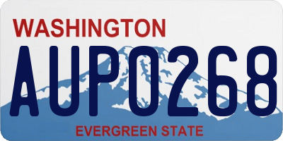 WA license plate AUP0268