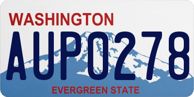 WA license plate AUP0278