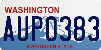 WA license plate AUP0383