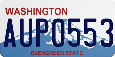 WA license plate AUP0553