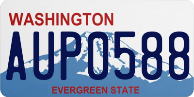 WA license plate AUP0588