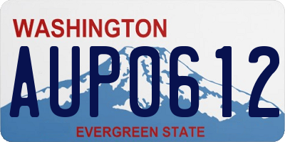 WA license plate AUP0612