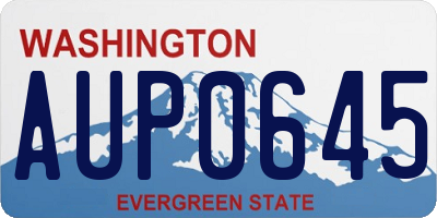 WA license plate AUP0645