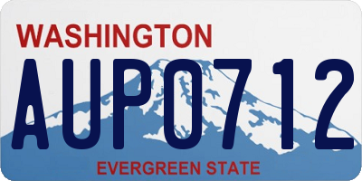 WA license plate AUP0712