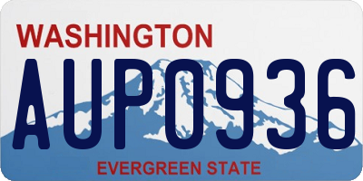 WA license plate AUP0936