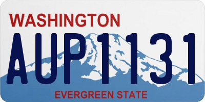 WA license plate AUP1131