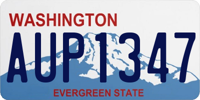 WA license plate AUP1347