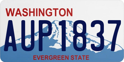 WA license plate AUP1837