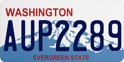 WA license plate AUP2289