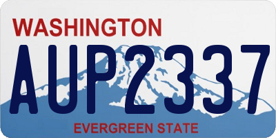 WA license plate AUP2337