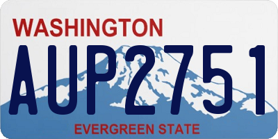 WA license plate AUP2751