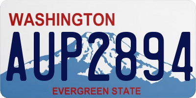 WA license plate AUP2894