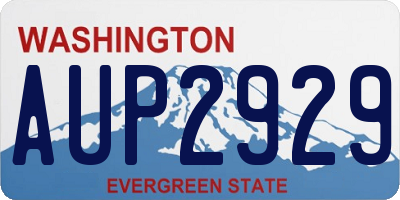 WA license plate AUP2929