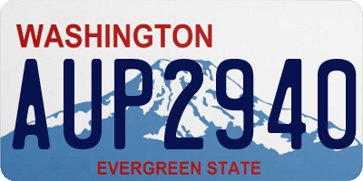 WA license plate AUP2940