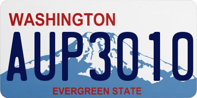 WA license plate AUP3010