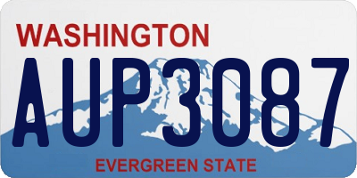 WA license plate AUP3087