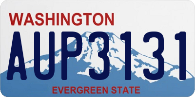WA license plate AUP3131