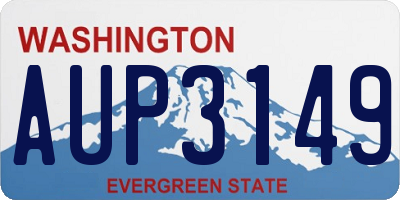 WA license plate AUP3149