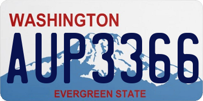 WA license plate AUP3366