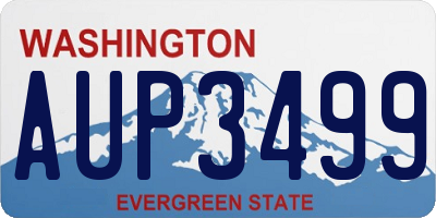 WA license plate AUP3499