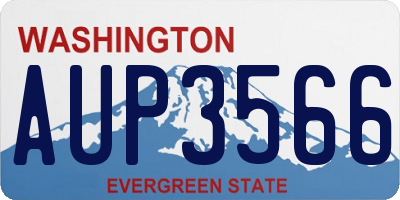 WA license plate AUP3566