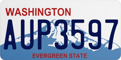 WA license plate AUP3597