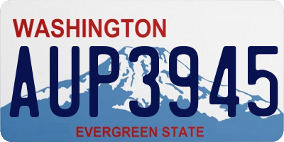 WA license plate AUP3945