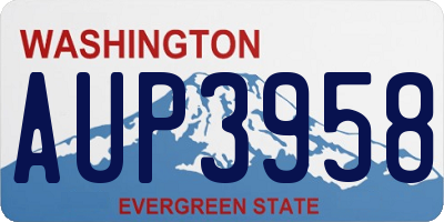 WA license plate AUP3958