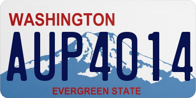 WA license plate AUP4014