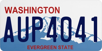 WA license plate AUP4041