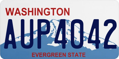WA license plate AUP4042