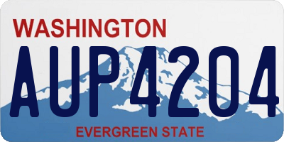 WA license plate AUP4204