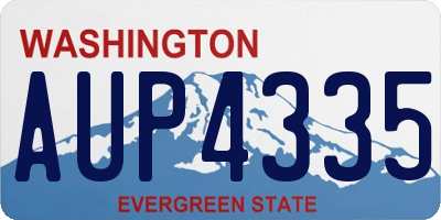 WA license plate AUP4335