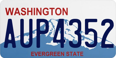 WA license plate AUP4352
