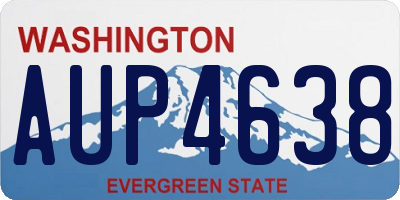 WA license plate AUP4638