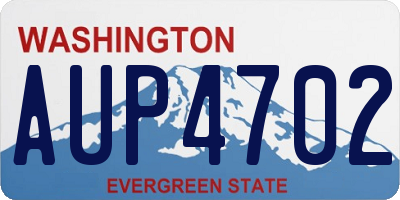 WA license plate AUP4702