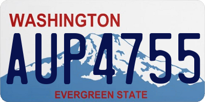 WA license plate AUP4755