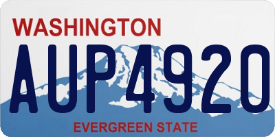 WA license plate AUP4920