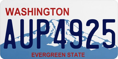 WA license plate AUP4925