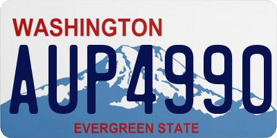 WA license plate AUP4990