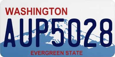 WA license plate AUP5028