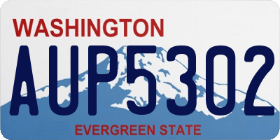 WA license plate AUP5302