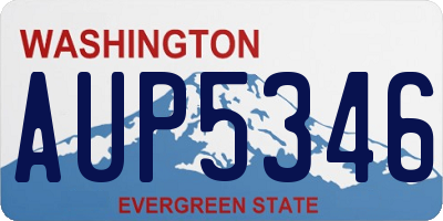 WA license plate AUP5346