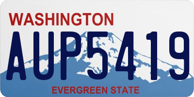 WA license plate AUP5419