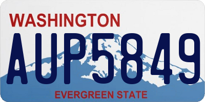 WA license plate AUP5849