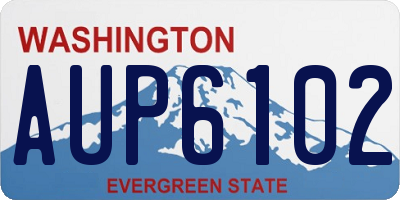 WA license plate AUP6102
