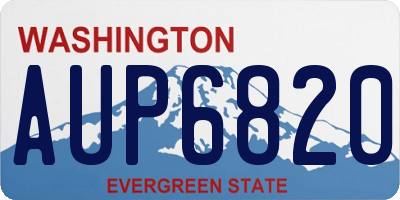 WA license plate AUP6820