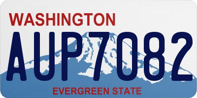 WA license plate AUP7082